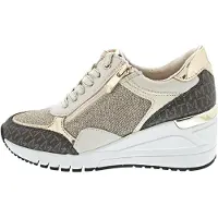 Marco Tozzi Baskets basses crème / or / noir