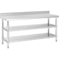 Royal Catering Table de travail inox - ECO - 180 x 60 cm - 226 kg - étagère intermédiaire -