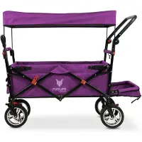 FUXTEC FUXLIFE by Chariot pliant FX-CT800 Comfort - Violet | Chariot de transport avec auvent | Extension d'espace intérieur Violet