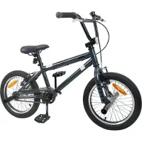 vidaXL Vélo BMX 16 pouces pour enfants de 5 à 8 ans, gris foncé