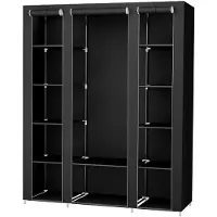 Songmics Penderie portable, armoire pliante, 150 x 45 x 175 cm, noir