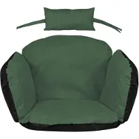 AIO Factory Coussin de jardin 112x113 cm pour fauteuil suspendu Nid de cigogne imperméable vert
