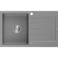 Mexen Bruno évier en granit à 1 cuve avec égouttoir 795 x 495 mm, Gris - 6513791010-71