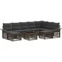 vidaXL Ensemble de canapés de jardin , 10 pièces, gris et gris foncé, en résine tressée