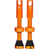 Peatys Valves Peatys X Chris King MK2 Tubeless, 1 paire, sans chambre à air, 42 mm, couleur mangue, PTV2-42-MNG-12