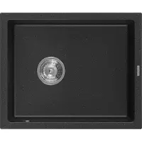 Mexen Pedro Evier 1 bac en granit 560 x 460 mm, Noir/Argent métal - 6508561000-73