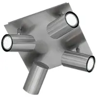 TRIO Leuchten - Moderne spot de plafond carré nickel mat - MarleyI 4-flamme I salon I chambre à coucher - métal carré - compatible LED GU10
