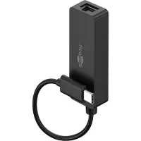 Goobay 76579 Adaptateur USB-C Ethernet, noir, 0,1 m - pour connecter un PC ou un Apple MacBook à un réseau Ethernet (RJ45) via le port USB-C