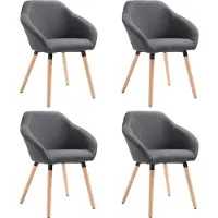 vidaXL Chaises de salle à manger 4 pcs. Tissu gris foncé