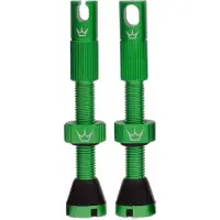 Peatys Valves Peatys X Chris King MK2 Tubeless, 1 paire, sans chambre à air, 60 mm, vert émeraude, PTV2-60-EMR-12