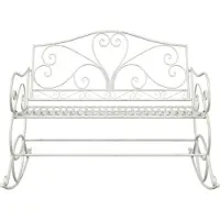 vidaXL Banc de jardin en acier blanc antique