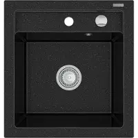Mexen Cells Vito granit évier 1 520x490 mm, noir / argent métallisé (6503521000-73)