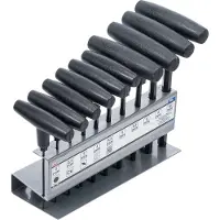 Kraftmann Jeu de tournevis avec manche en T | six pans creux 2 - 10 mm | 10 pcs.