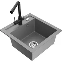 Mexen Vito 1 bac en granit avec mitigeur Duero, Gris - 6503-71-671600-70
