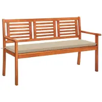 vidaXL banc de jardin 3 places avec support 150 cm en bois massif d'eucalyptus