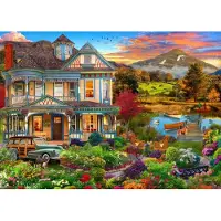 Bluebird Puzzle Casse-tête Oiseau Bleu Casse-tête Jardin Maison de campagne 500 Teile