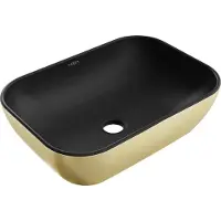 Mexen Rita lavabo à poser 45 x 32 cm, noir mat/doré - 21084576