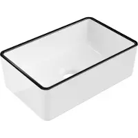 Mexen Nadia lavabo à poser 36 x 23 cm, blanc/bord noir - 21613607