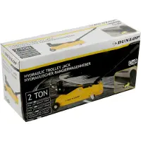 Dunlop Cric de manuvre , hydraulique, barre de levage, poignée, 4 roulettes, charge max. par levier 2 tonnes, jaune-noir