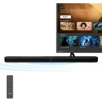 FlinQ Bluetooth Soundbar avec Subwoofer intégré - Barres de son pour TV - tout en un - Son surround 3D - Avec télécommande - Mode Film/Musique/Nouvelles - Noir