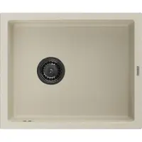 Mexen Pedro granit 1 bac 560 x 460 mm, beige, siphon noir (6508561000-69-B)