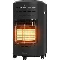 Auronic Réchaud à gaz mobile - avec roues - jusqu'à 60 m² - avec détendeur et tuyau de gaz - avec housse de rangement - noir