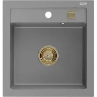 Mexen Vito Vito Evier 1 bac en granit 520x490 mm, gris, + siphon doré (6503521000-71-G)