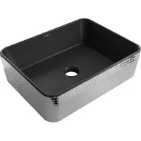 Mexen Catia lavabo à poser 48 x 37 cm, noir mat/argent motif peau de poisson - 21314872