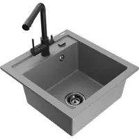 Mexen Vito 1 bac en granit avec mitigeur Duero, Gris - 6503-71-671600-70-B