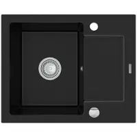 Mexen Enzo Granite 1 bac avec égouttoir Short Board 576x465 mm, Noir (6506571005-77)