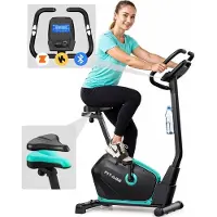 FITAGE Hometrainer - Vélo de fitness avec 32 niveaux de résistance - Support de tablette pour Bluetooth Kinomap & Zwift - Vélo d'entrée de gamme, ergonomique et silencieux - Hometrainers Fitness pour