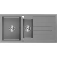 Mexen Andres évier en granit 1,5 bac avec égouttoir 1000 x 500 mm, Gris - 6515101510-71