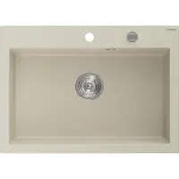 Mexen Elix évier en granit 1 bac 700 x 500 mm, beige, siphon chromé - 6526701005-69