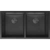 Mexen Binox évier en acier 2 bacs 800 x 450 mm, noir HC - 6421802000-70HC