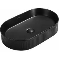 Mexen Grovo lavabo à poser cannelé 57 x 36 cm, noir mat - 22305785