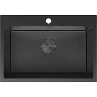 Mexen Solix évier en acier 1 bac 650 x 450 mm, noir HC - 6403651000-70HC