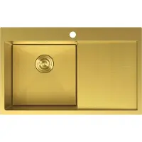 Mexen Exar évier en acier 1 bac avec égouttoir gauche 780 x 480 mm, or HC - 6433781010L-55HC