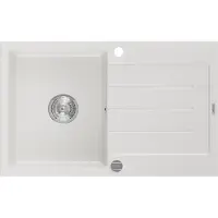 Mexen Bruno Evier 1 bac en granit avec égouttoir 795 x 495 mm, blanc - 6513791010-20