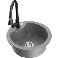 Mexen Diego 1 bac en granit avec mitigeur Elia, Gris - 6512-71-670101-70