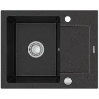 Mexen Enzo Granite 1 bac avec égouttoir Short Board 576x465mm, noir moucheté (6506571005-76)