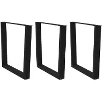 vidaXL Pieds de table de salle à manger en V 3 pièces noir 80x(72-73,3) cm acier