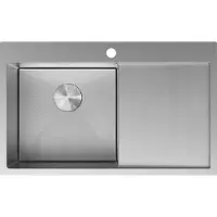 Mexen Exar évier en acier inoxydable 1 bac avec égouttoir gauche 780 x 480 mm, inox HC - 6433781010L-01HC