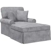 vidaXL Chaise lounge avec jupe Gris clair 157 x 91 x 91 cm ARES