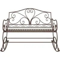 vidaXL Banc de jardin en acier brun antique