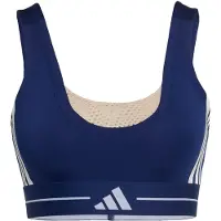 Adidas Soutien-gorge de sport 'Hyperglam' écru / bleu foncé / blanc