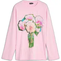 Desigual T-shirt bleu ciel / vert gazon / rose