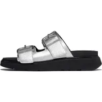 Original Brands Gen Ff Buckle Tumbled Leather Sandals Argenté EU 42 Femme
