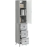 vidaXL Ensemble de 2 armoires , gris Sonoma, 34,5 x 34,5 x 90 cm, aggloméré