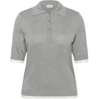 KAFFE CURVE Pull-over 'KCLizzy' gris chiné / blanc