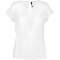Kariban Blouse cr?pe manches courtes femme Off White - Kariban K5002 - Taille 46 FR